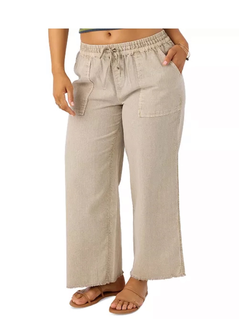 NWT O’Neill sevie light olive denim like pocketed pants